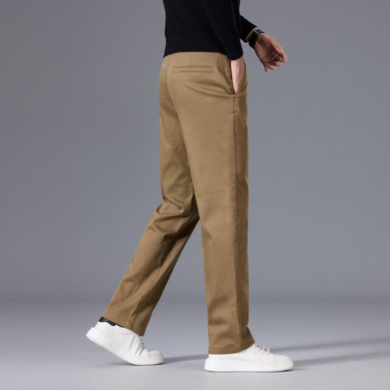 Men's straight-cut chino pants with elastic waistband and crease Mune Fashion