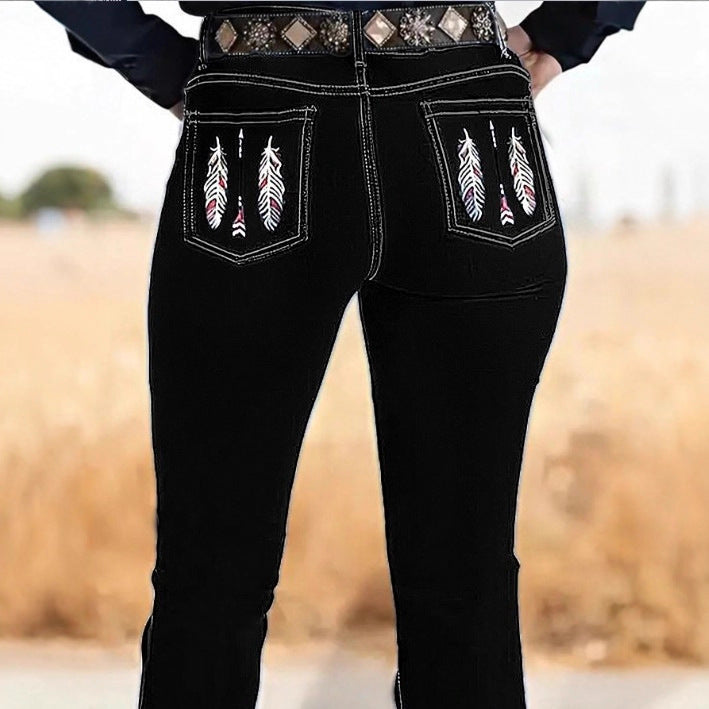 Women's high-waisted bootcut jeans in Western style with sculpting fit Mune Fashion