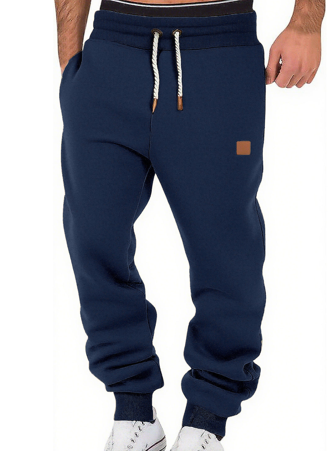 Men's Relax-Fit Fleece Jogging Pants with Cuffs and Drawstring Mune Fashion