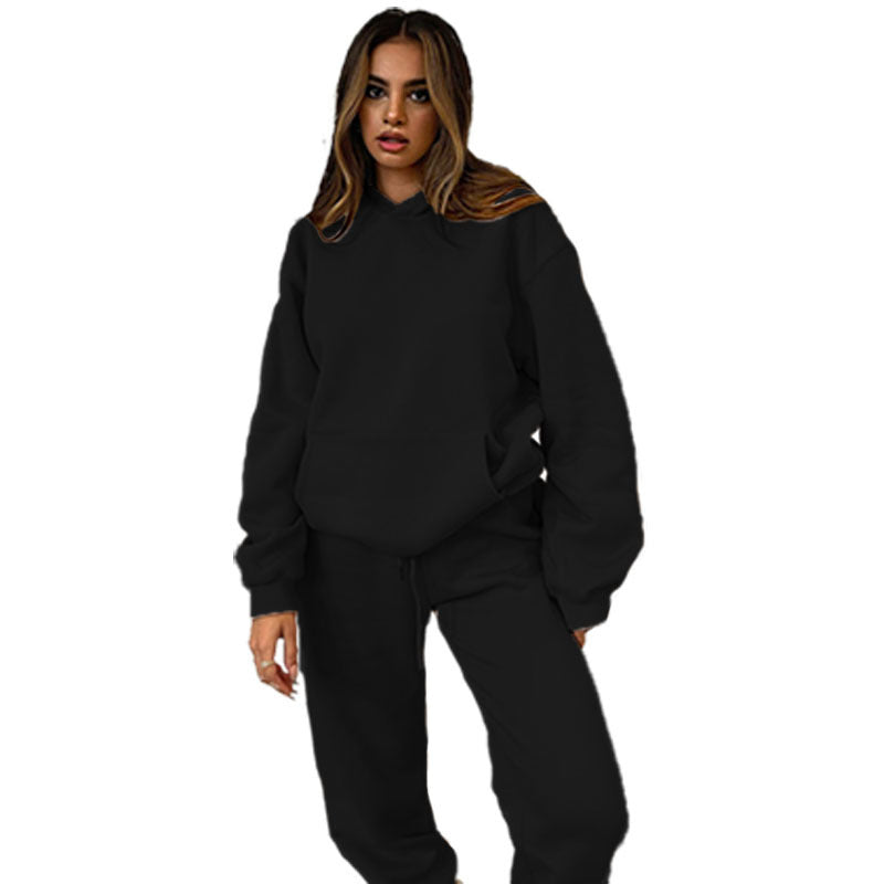 Women's casual oversized hoodie loungewear set with fleece-lined hoodie and high-waisted joggers Mune Fashion
