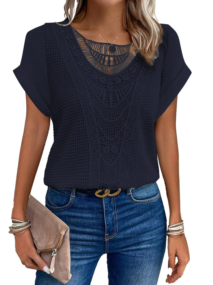 Elegant lace T-shirt with stylish details