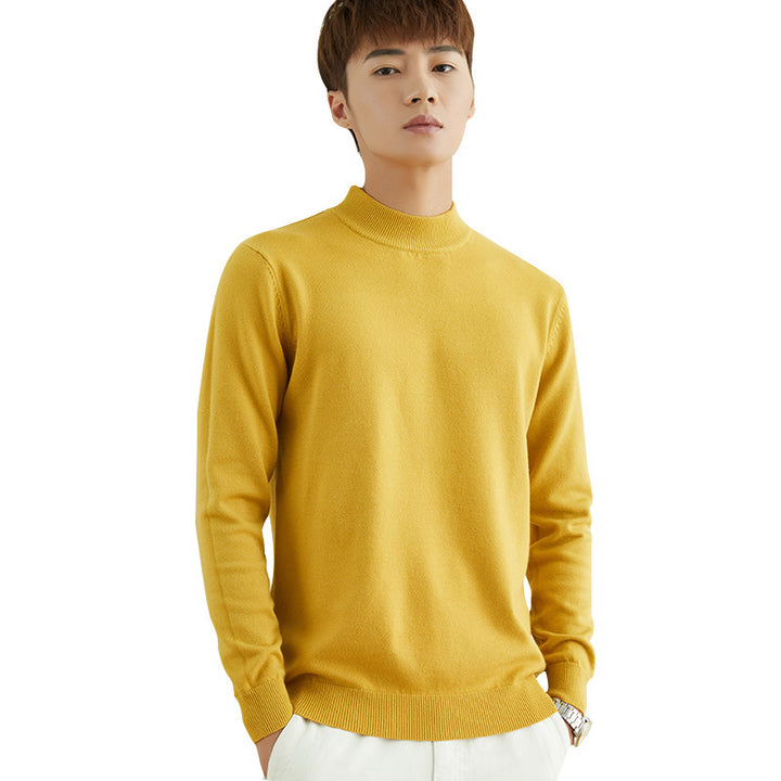 Men's High Neck Pullover in Fine Knit with Slim Fit Mune Fashion