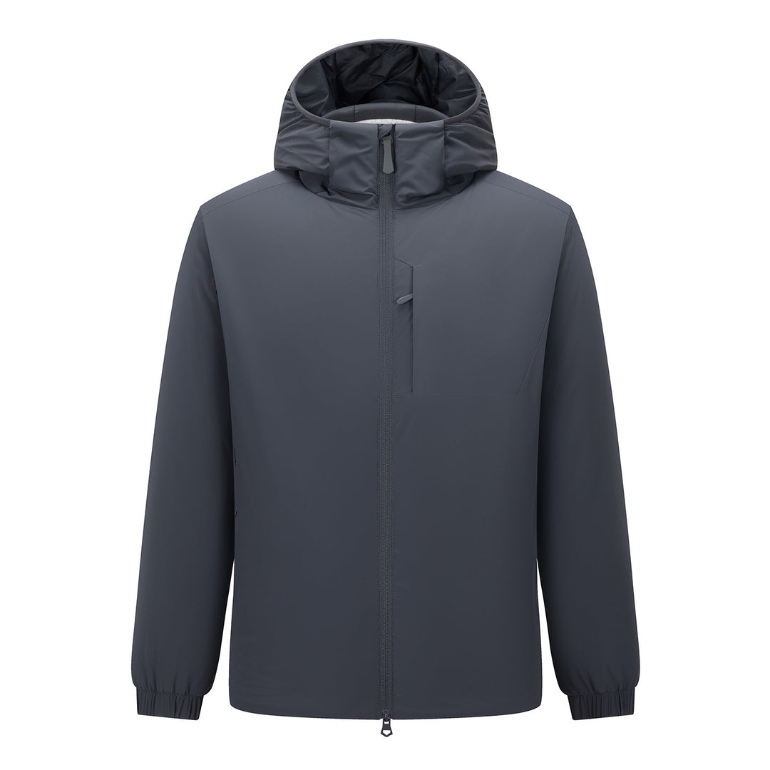 Men's Lightweight Waterproof Softshell Rain Jacket with Hood and Hidden Chest Pocket Mune Fashion