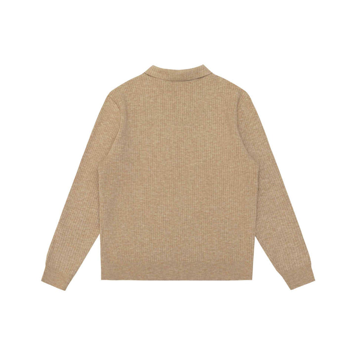 Unisex Ribbed Polo Collar Sweater made of Fine Knit with Button Placket Mune Fashion