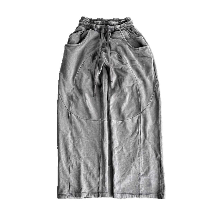 Men's Nan Oversized Leisure Joggers with Curved Seam Details, Drawstring Waistband and Elastic Leg Openings Mune Fashion