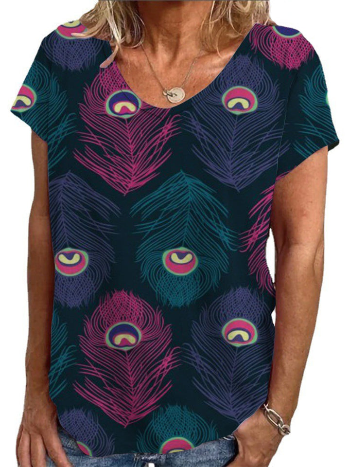 Ladies Loose Blouse with Colorful Paisley Pattern Mune Fashion