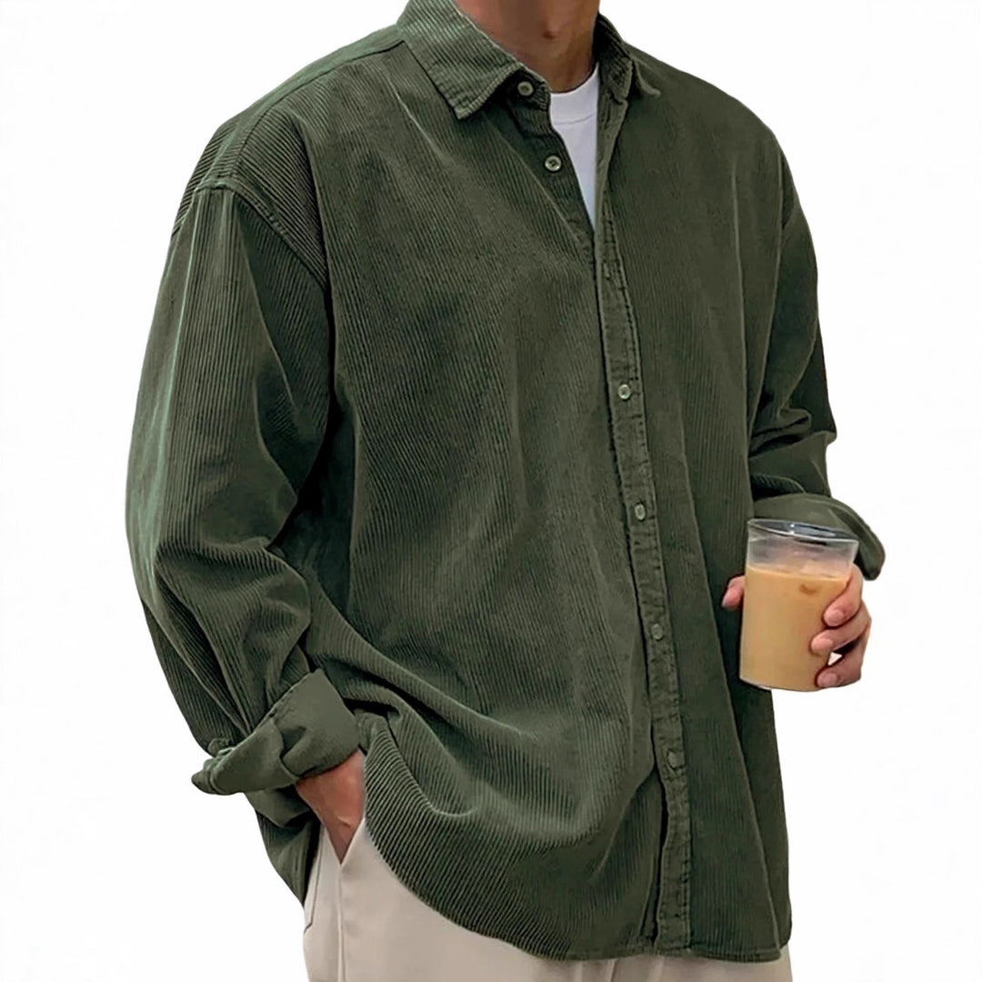 Men's casual cord shirt made of fine cord with oversized fit Mune Fashion