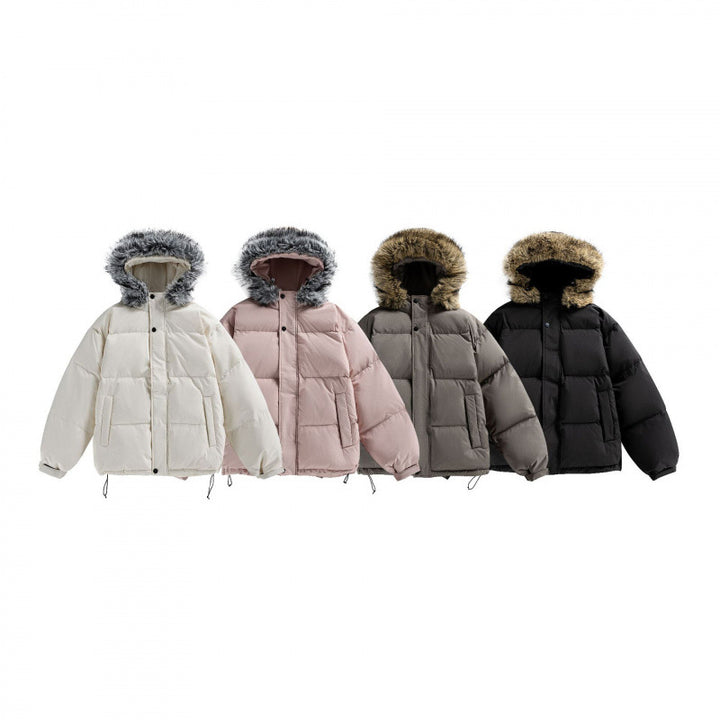 Unisex Padded Hoodie with Detachable Faux Fur Hood and Boxy Silhouette Mune Fashion