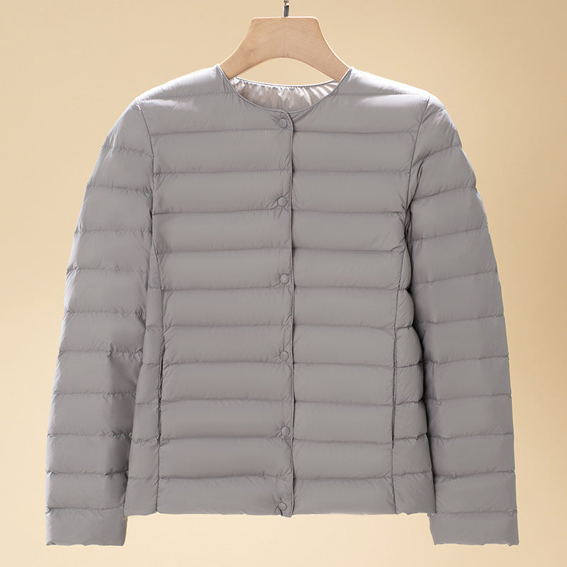 Women Ultra-Lightweight Quilted Jacket without Collar, Packable Thermal Jacket for Travel and Everyday Mune Fashion