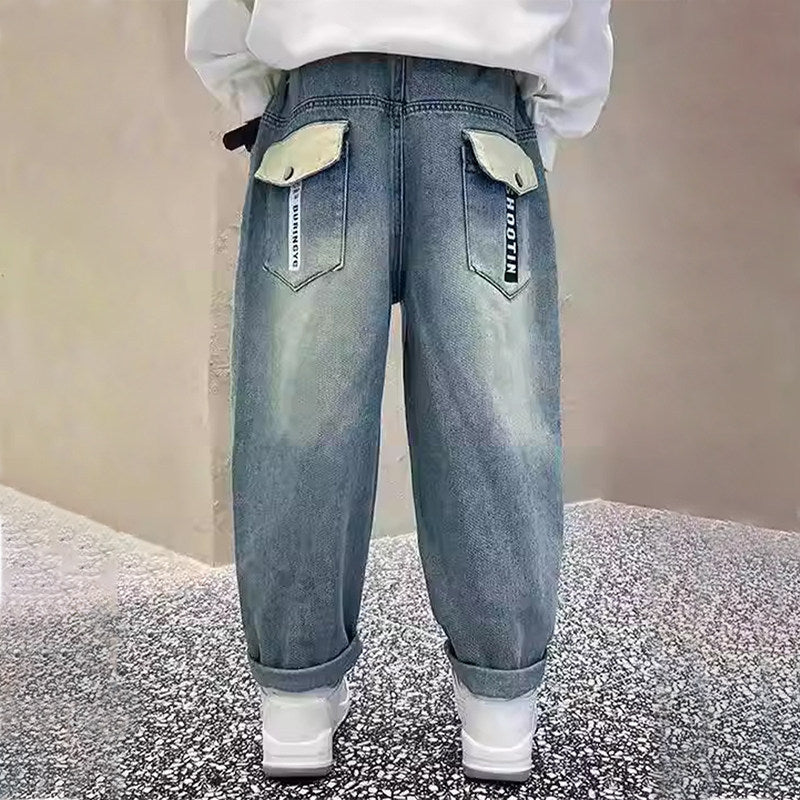 Women casual baggy jeans with side pockets Mune Fashion