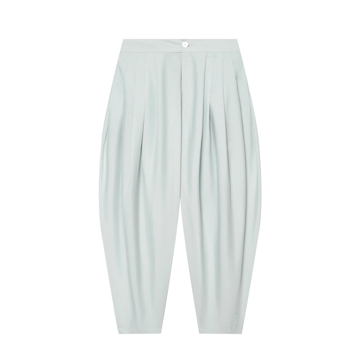Women's High-Waisted Pleated Harem Pants with Tucks and Tapered Leg Mune Fashion