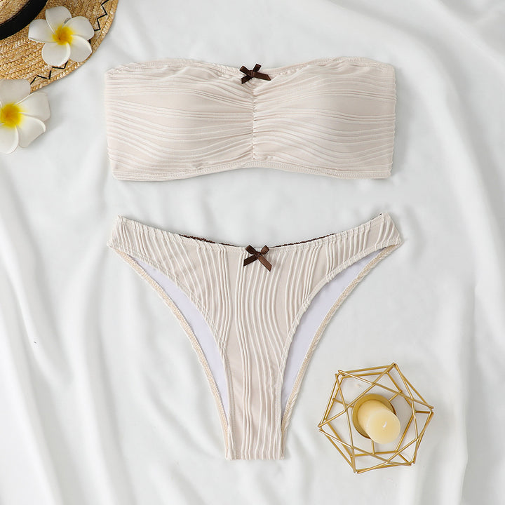 Women's Bandeau Bikini with decorative Ruffles Mune Fashion
