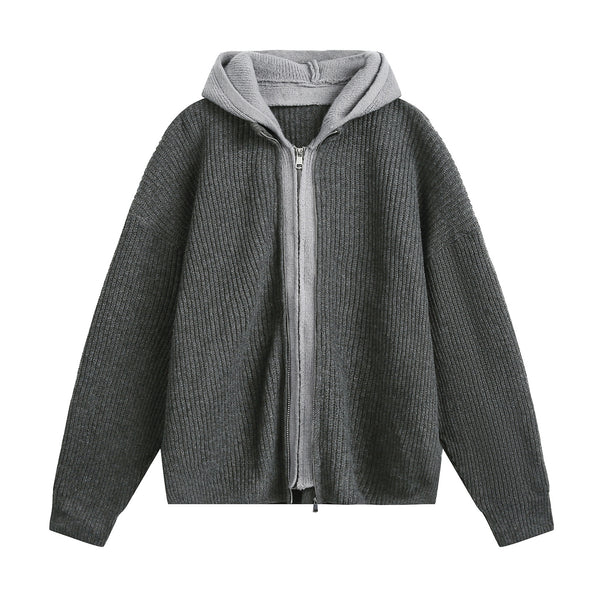 Unisex Oversize Cardigan with Hood and Zipper Mune Fashion