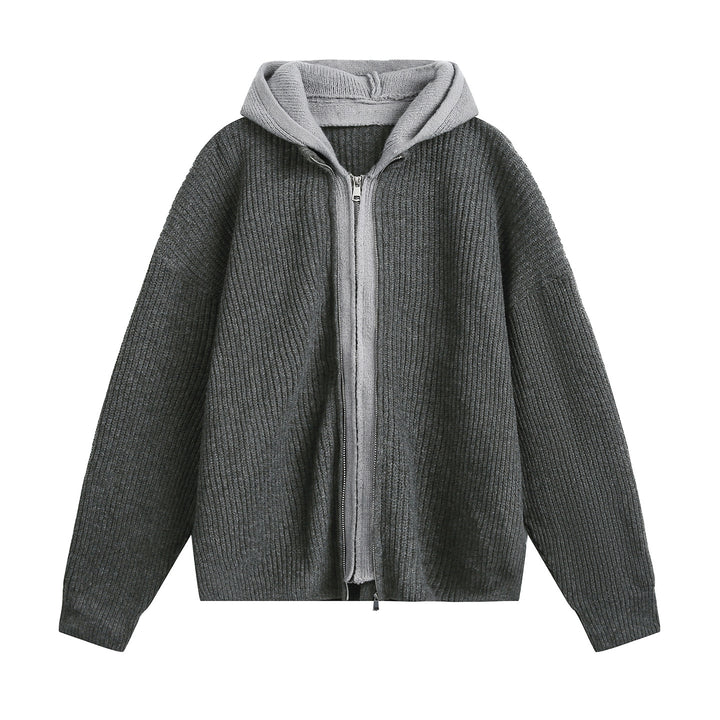 Unisex Oversize Cardigan with Hood and Zipper Mune Fashion