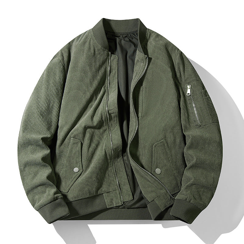 Men's Sporty Bomber Jacket with Zipper and Practical Pockets Mune Fashion