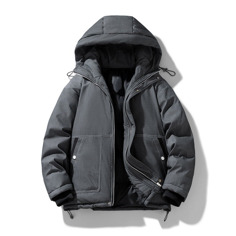 Men's Urban Hooded Insulated Overshirt with Quilted Thermal Filling and Contrast Seams Mune Fashion