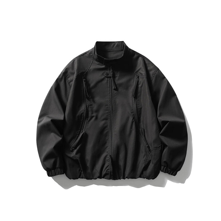 Men's Lightweight Utility Bomber Jacket with Stand-Up Collar Mune Fashion