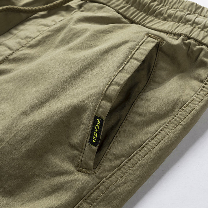 Men's Stretch Canvas Cargo Jogger with Elastic Waistband, Multi-Pocket, and Drawstring Mune Fashion
