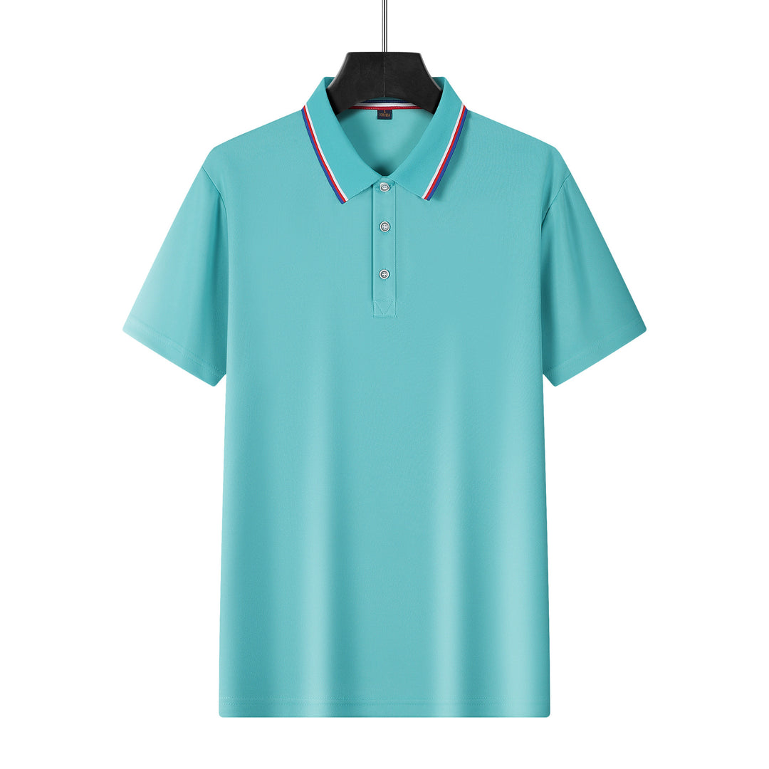 Men's breathable piqué polo with contrast stripes on the collar Mune Fashion