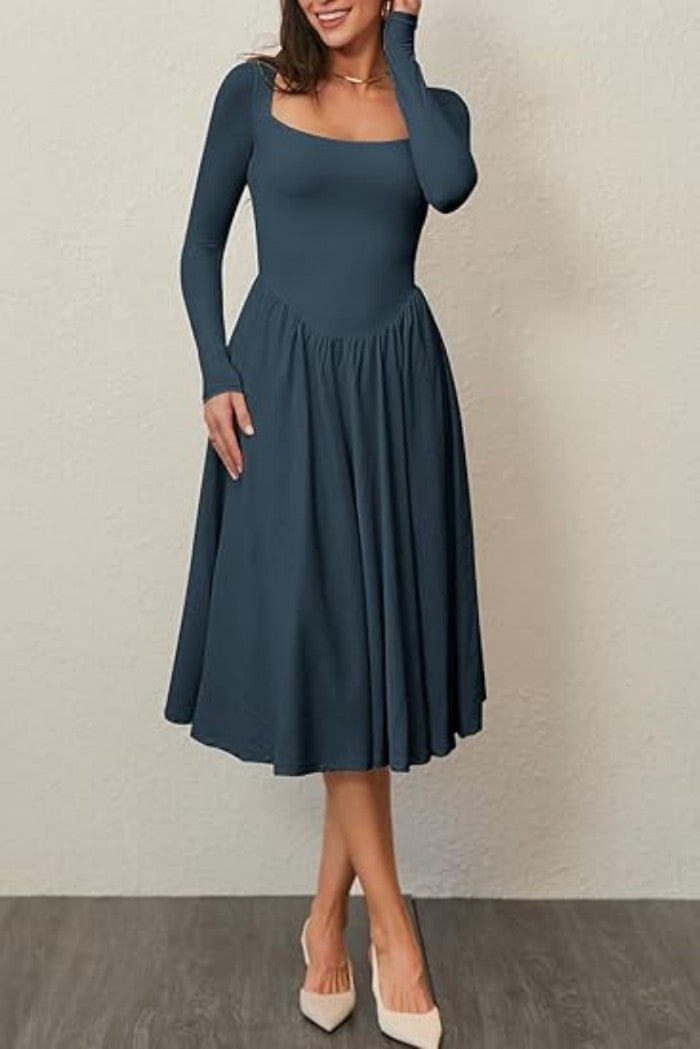 Women's Elegant Long Sleeve Summer Dress Mune Fashion