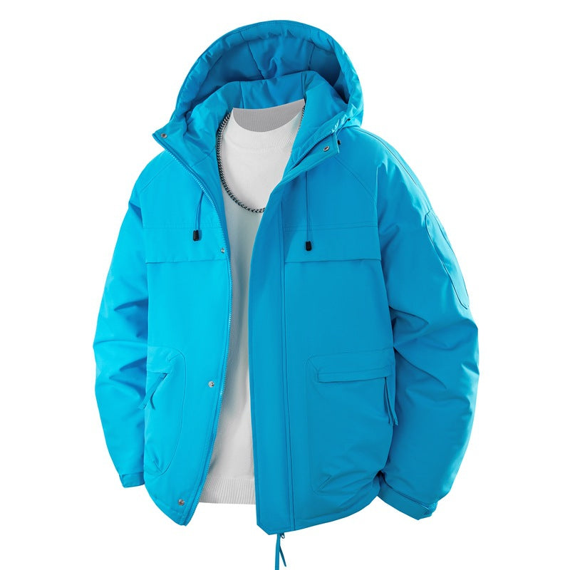Men's padded hooded parka with high stand-up collar solution, adjustable drawstring and multifunctional outer pockets Mune Fashion