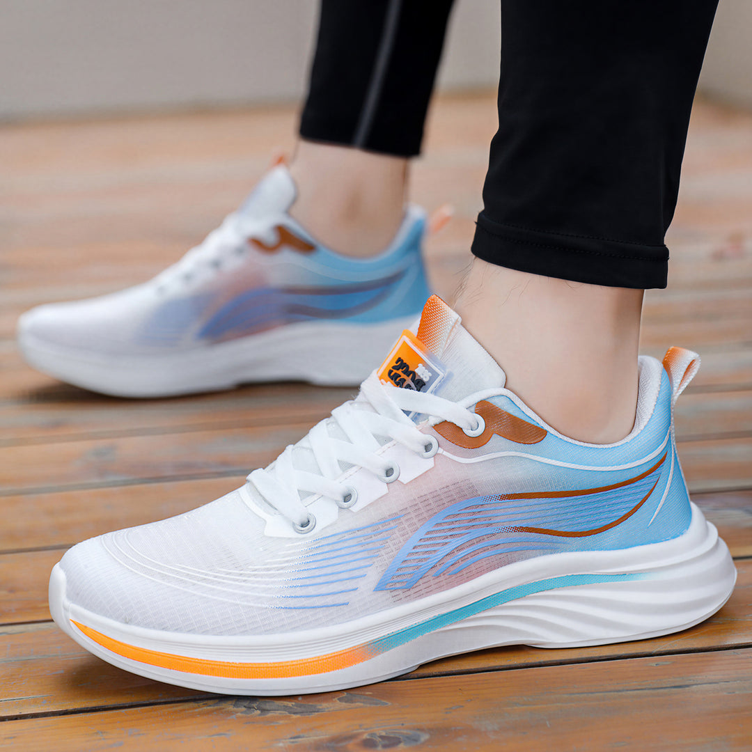 Unisex nan lightweight comfort running sneaker with seamless mesh upper, padded heel collar, and shock-absorbing wave EVA sole Mune Fashion