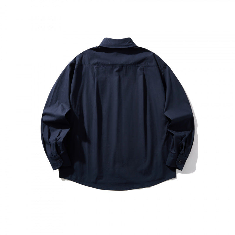 Men's Boxy Overshirt with Chest Pocket and Shirt Collar made of Lightweight Cotton Mix Mune Fashion