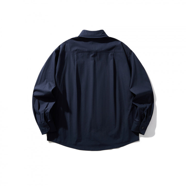 Men's Boxy Overshirt with Chest Pocket and Shirt Collar made of Lightweight Cotton Mix Mune Fashion