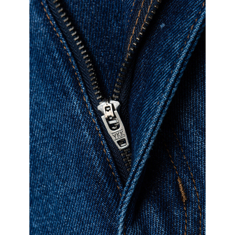 Women's Wide Denim Jeans with High Waist, Straight Leg and Five Pocket Design Mune Fashion