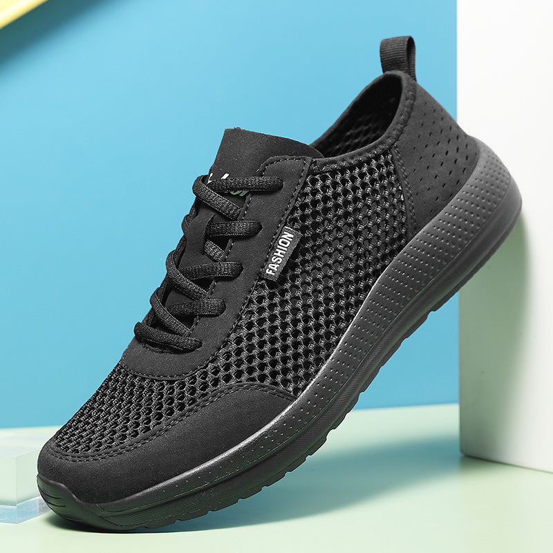 Unisex nan lightweight comfort walking shoe with airy honeycomb mesh, ergonomic cushioning sole and pull tab Mune Fashion