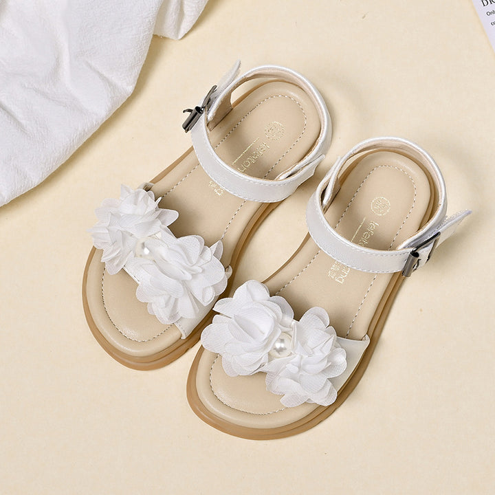 Girls Summer Sandals with Floral Applications Mune Fashion