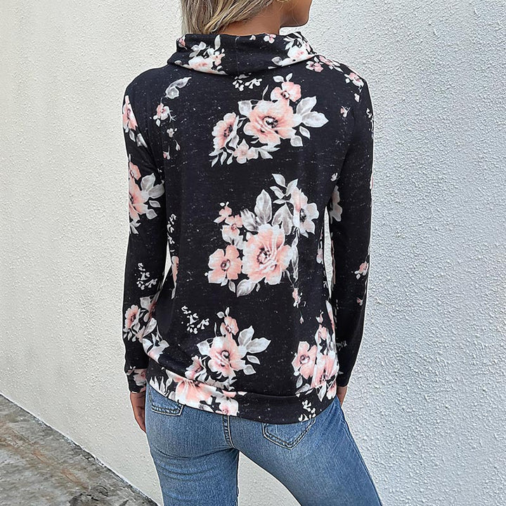 Women Floral Motif Hoodie Mune Fashion