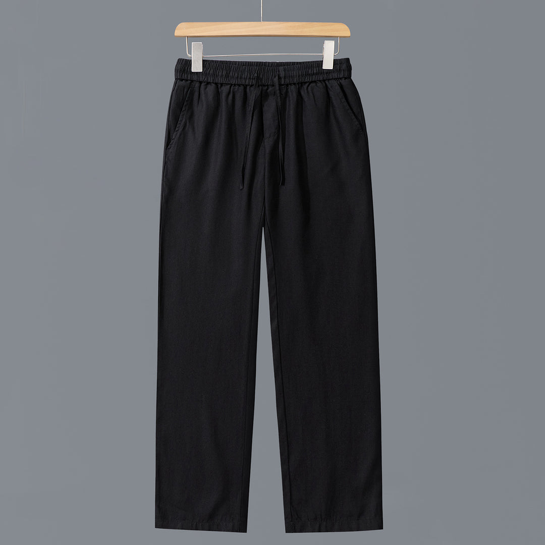 Men's Casual Cotton Chino with Elastic Waistband and Drawstring Mune Fashion