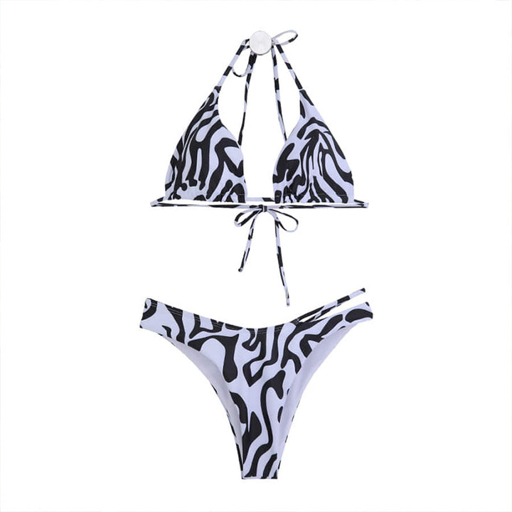 Women's triangle bikini with trendy animal print and adjustable straps Mune Fashion