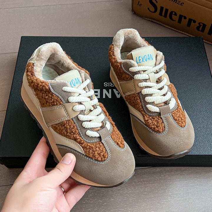 Women Comfortable Sneakers with fluffy upper material and stable sole Mune Fashion