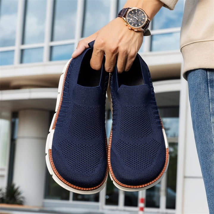 Men's Lightweight Knit Slip-On Sneaker with Memory Foam Comfort and Flexible Profile Sole Mune Fashion