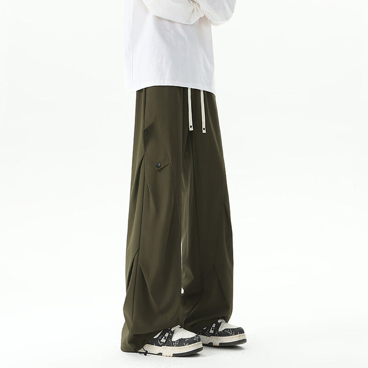 Men's extra-wide technical cargo lounge pants in draped wide-leg cut Mune Fashion