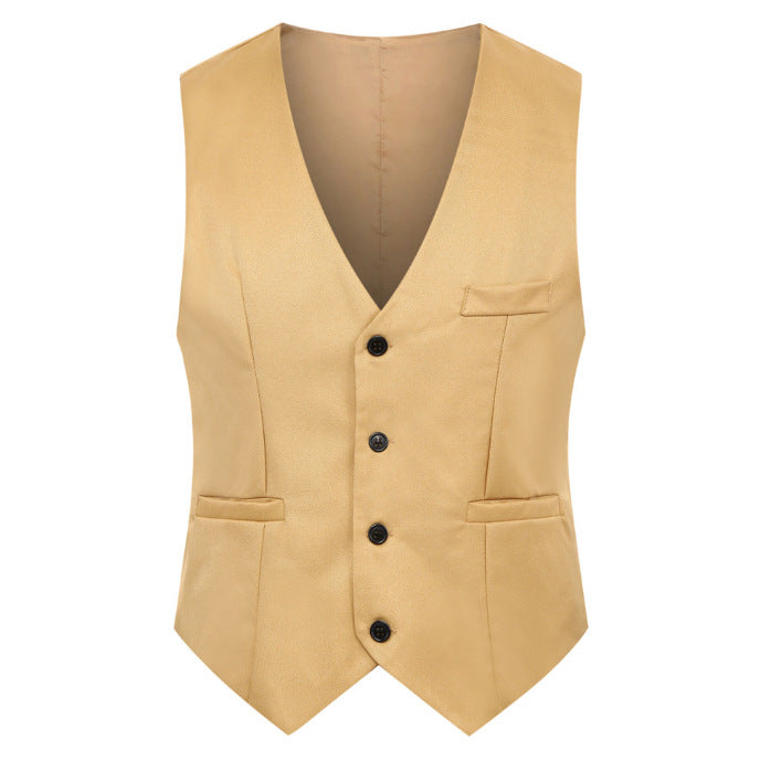 Men's Elegant Business Vest with V-Neck and Tailored Silhouette Mune Fashion