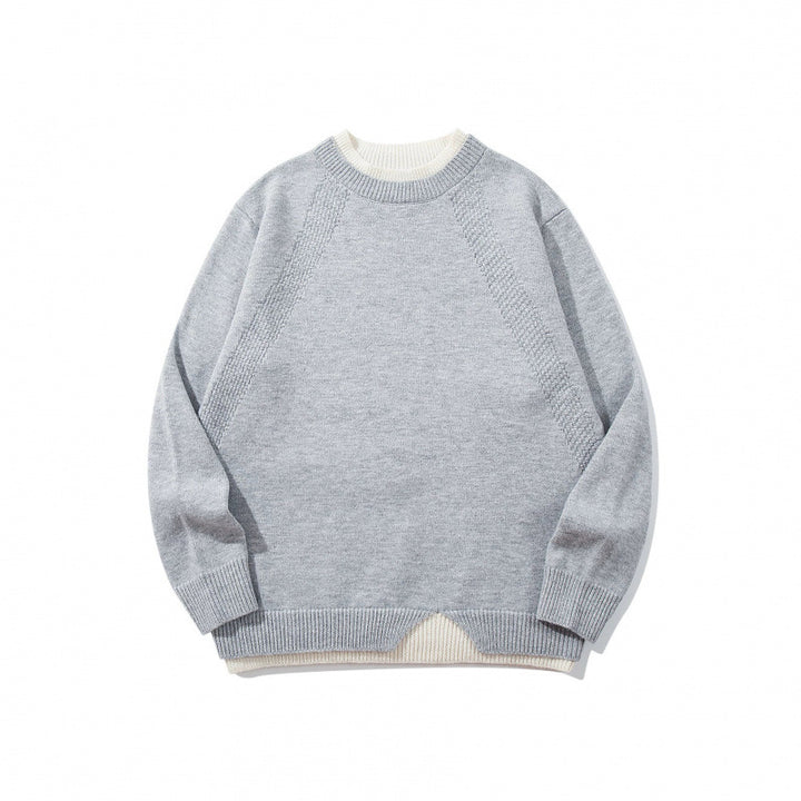Unisex fine knit sweater with raglan seam and triangular hem adornment Mune Fashion
