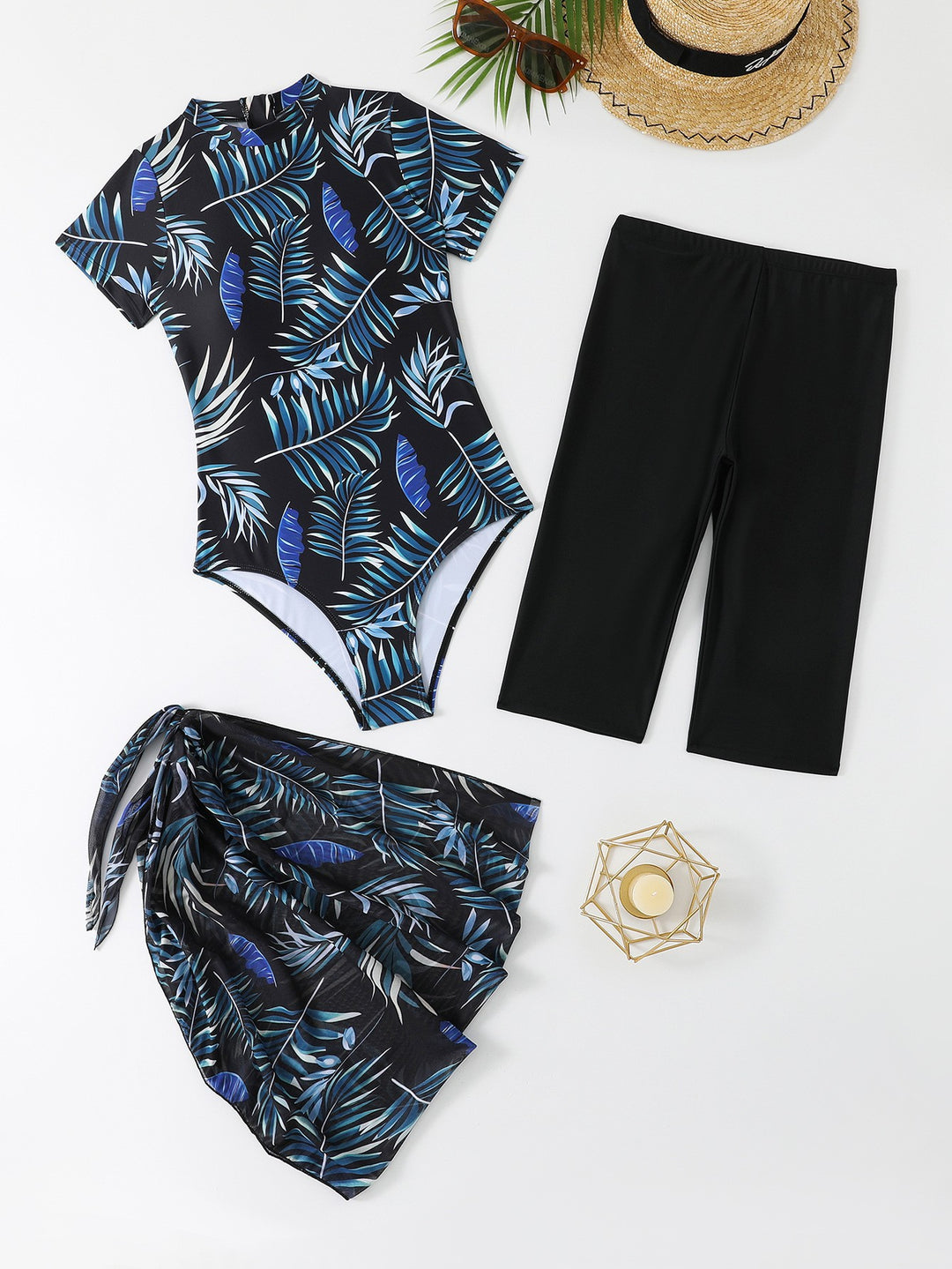 Women's Fashionable Rashguard with Combined Swim Shorts Mune Fashion