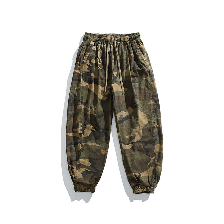 Herren Camouflage Cargohose im Jogger‑Stil mit Tunnelzugbund und elastischen Bündchen Mune Fashion