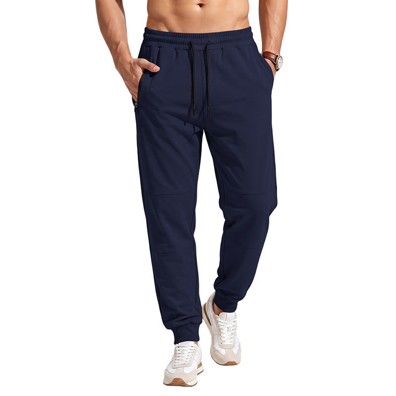 Men's Slim-Fit Jogging Pants with Drawstring, Zipper Pockets and Ribbed Cuffs Mune Fashion