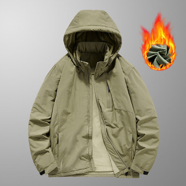 Men's wind and water-repellent lightweight hooded jacket with thermo inner lining and concealed zipper Mune Fashion