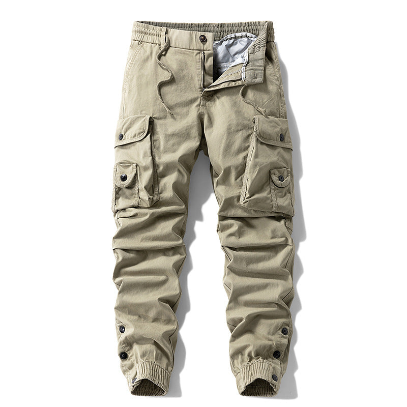 Men's Tactical Cargo Jogger Pants with Drawstring Waistband and Adjustable Snap Pockets Mune Fashion