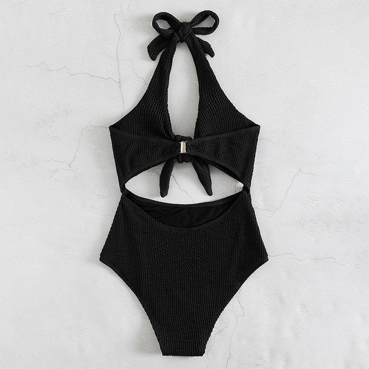 Ladies Cut-Out One-Piece Swimsuit with Knot Detail Mune Fashion