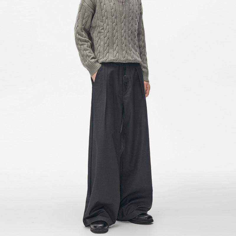 Men's extra-wide high-cut pleated trousers with wide flare Mune Fashion