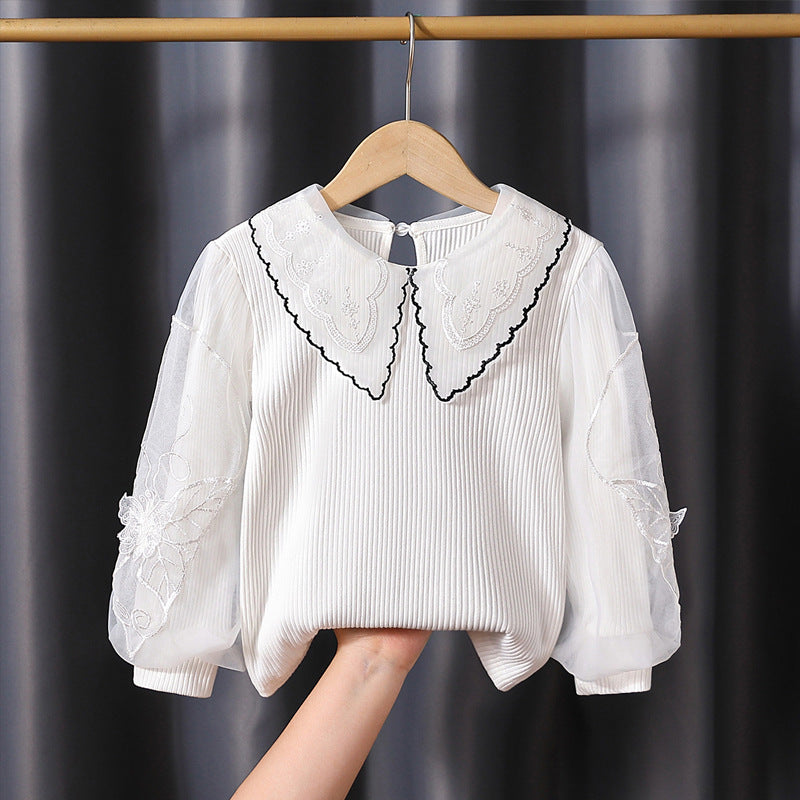 Women's cozy sweatshirt with transparent puff sleeves Mune Fashion