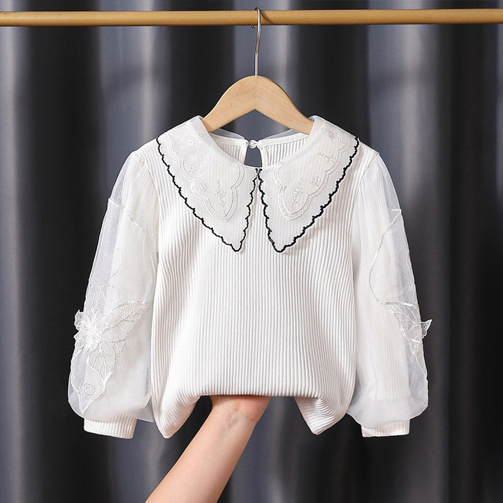 Women's cozy sweatshirt with transparent puff sleeves Mune Fashion