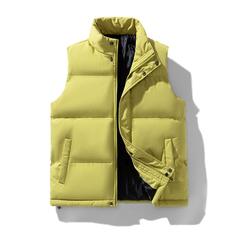 Men's Insulated Outdoor Padded Vest with High Collar, 2-Way Zipper & Concealed Side Pockets Mune Fashion