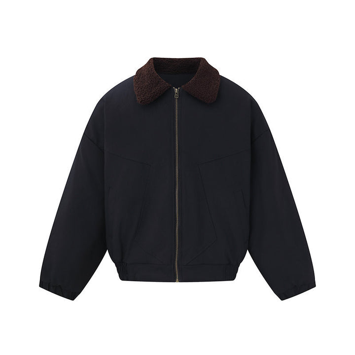 Unisex short bomber jacket in boxy cut with teddy collar Mune Fashion